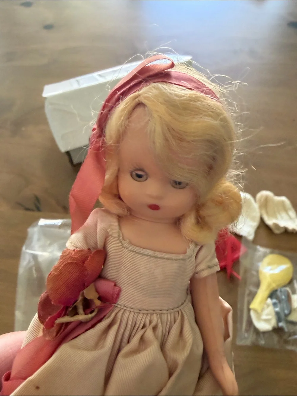 Vintage Ann Storybook Doll 6” Mid Century Doll w/ Raincoat Accessories